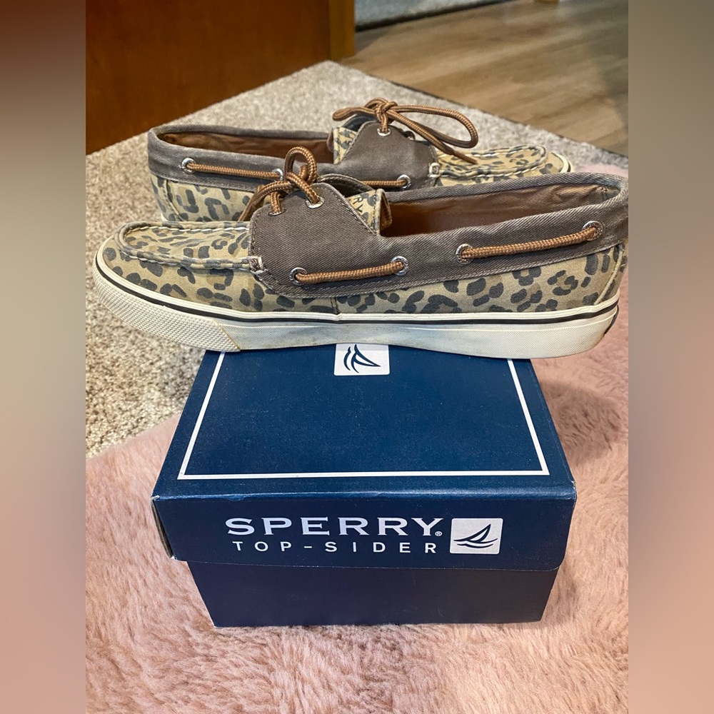 Womens leopard sperry shoes